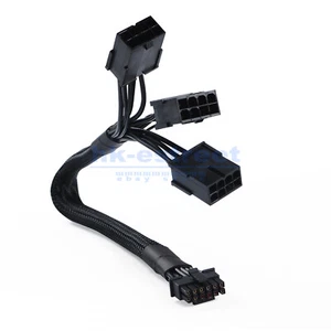 16Pin(12+4) to 3x8Pin PCI-E 5.0 Sleeved Extension Cable For RTX3090Ti & RTX4000 - Picture 1 of 12