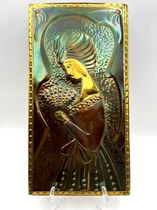 VTG 1980 Ukrainian Molded Embossed Relief Metal Wall Art of a Aristocratic Woman - Picture 1 of 10