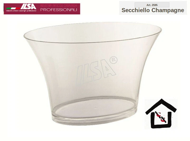 ILSA SECCHIELLO GHIACCIO ACRILICO TRASPARENTE CHAMPAGNE SPUMANTE cm 33x21  - Immagine 1 di 1
