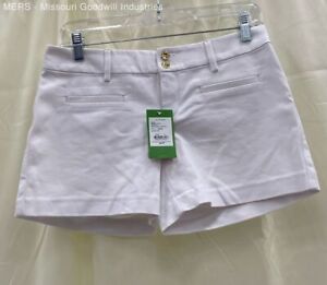 Lilly Pulitzer Women Resort White Joette Stretch Dinner Shorts - Size 4