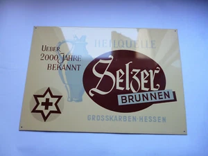 Selzer Brunnen Grosskarben/Hessen Original altes Blechschild 1950er Jahre - Bild 1 von 5