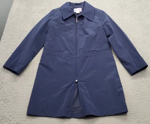 Rothschild Trench Coat Girls M Navy Lined Vented Long Sleeve Collared Full Zip - Picture 1 of 6