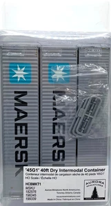 HO AURORA MINIATURES 45G1 40FT DRY INTERMODAL CONTAINER 3-PACK MAERSK - Picture 1 of 1
