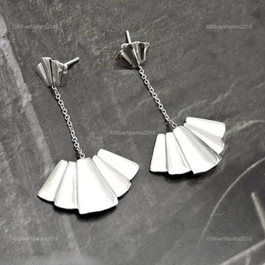 925 Sterling Silver Handcrafted Jewelry Drop/Dangle Earrings B62 - Picture 1 of 6