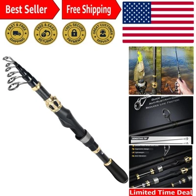 Portable 6.89ft Fishing Rod and Reel Combo - Perfect for Freshwater & Saltwater - Image 1 of 4
