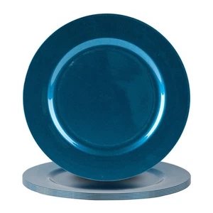 6x Metallic Charger Plates Wedding Party Dining Table Setting 33cm Blue - Picture 1 of 7
