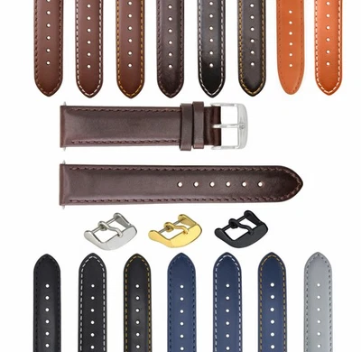 18-19-20-22-24-26MM SMOOTH LEATHER WATCH BAND STRAP FOR WATCHES FITS ANY BRAND - Image 1 of 4