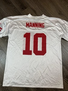 New York Giants Eli Manning #10 Reebok NFL maglia giocatori bianca uomo taglia large - Foto 1 di 7