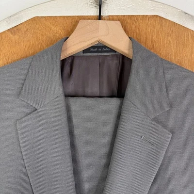 Michael Kors Suit Mens 42S Gray Pinstripe 2 Button Sport Fabric Pants 38x27 Flat - Image 1 of 4