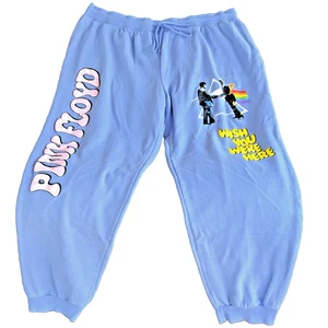 Sweatpants Unisex Graphic Comfy PINK FLOYD Officially Licensed Blue L 38-40 - Picture 1 of 10