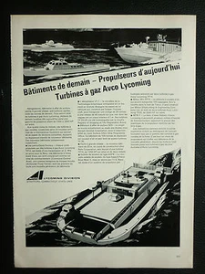 9/1970 PUB AVCO LYCOMING DIVISION STRATFORD NAVAL GAS TURBINE HOVERCRAFT AD - Picture 1 of 1
