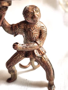 Affe, Vintage Messing Krieger Kerzenständer - Bild 1 von 5
