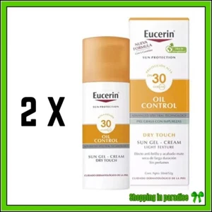2 X EUCERIN ACEITE DE PROTECCIÓN SOLAR CONTROL TACTO SECO SPF30 GEL SOLAR CREMA 50 ml Nuevo en caja - Imagen 1 de 1
