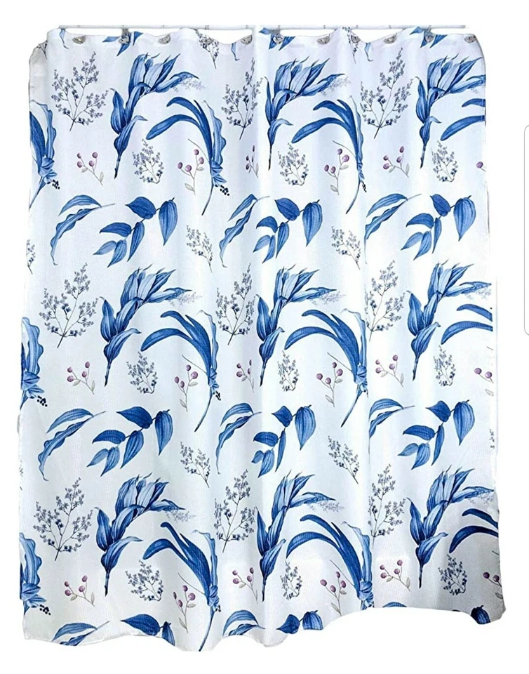 Cortina de ducha de tela floral flores casa de campo  Foto 1 de 4