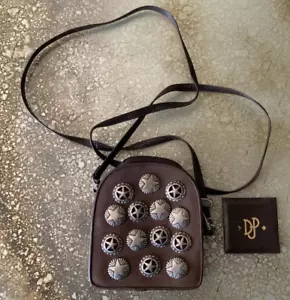 DONALD J PLINER Designer Brown Suede Purse Handbag Silver Metal Conchos SPAIN - Picture 1 of 10