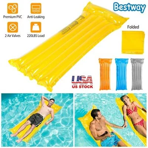 66x28 inch Inflatable Air Mat Float Raft Water Pool Swim Beach Lounge Adult Kids - Picture 1 of 7