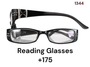 Top-Quality Rectangular Bling Glasses Retro Glasses +1.75 Black Frame - Picture 1 of 1