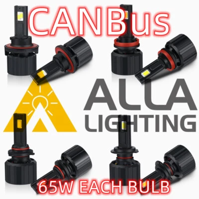 LED 65W CANBus Headlight Bulbs NL LED Headlamp H11 9005 9006 9012 H7 H13 NOerror - Image 1 of 3