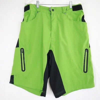 ZOIC Shorts Mens XL MTB Mountain Bike Cycling Cargo Pocket Elastic Waist Green - Image 1 of 4