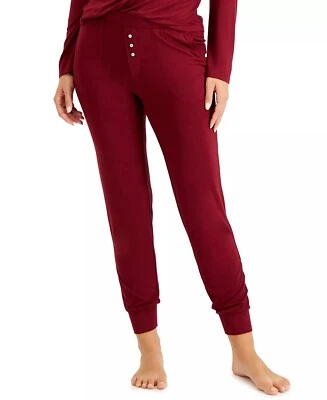 Alfani Pajama Jogger Womens X-Small Pants Elastic Waist Soft Stretch Red - Image 1 of 4
