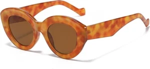 AIEYEZO Oversized Cat Eye Sunglasses for Women Cute Oval Thick Frame Cateye Sun - Picture 1 of 5