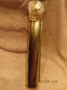 Brass Fireplace Match Matchstick Wall Holder 12” Tall - Picture 1 of 7