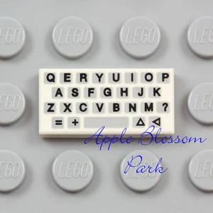 NEW Lego COMPUTER KEYBOARD 1x2 White Printed Tile Minifig Office Desk Key Board - Picture 1 of 1