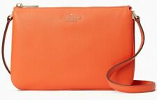 Kate Spade Jackson Triple Gusset Crossbody Coral Buds Authentic ￼
