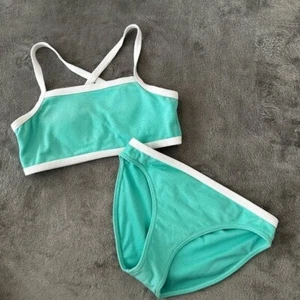 Abercrombie & Fitch Kids Two Piece Swimsuit Bikini Aqua Girls size 13/14 - Picture 1 of 4