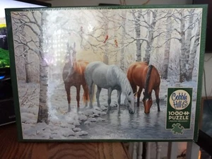 Cobble Hill 1000 Teile Puzzle Winter Trio Pferde neu versiegelt - Bild 1 von 4