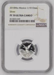 2018 Mexico Libertad 1/10oz Proof Silver NGC PF70! - Picture 1 of 4
