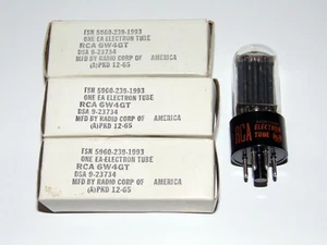RCA - 6W4Gt - 3 x Röhre Vintage Tube von 1965 - ORANGE Label - Bild 1 von 3