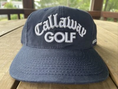 Gorra de béisbol vintage Callaway Golf ~ cabeza de acero ~ correa trasera azul y blanca ¡NUEVA! Foto 1 de 4