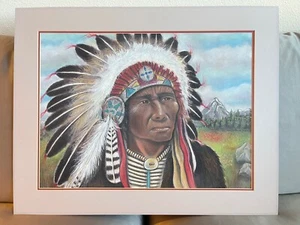 MARK GARCIA GOMEZ WATERCOLOR/INK/PENCIL PAINTING MATTED 22" X 28" ON PAPER - Picture 1 of 4
