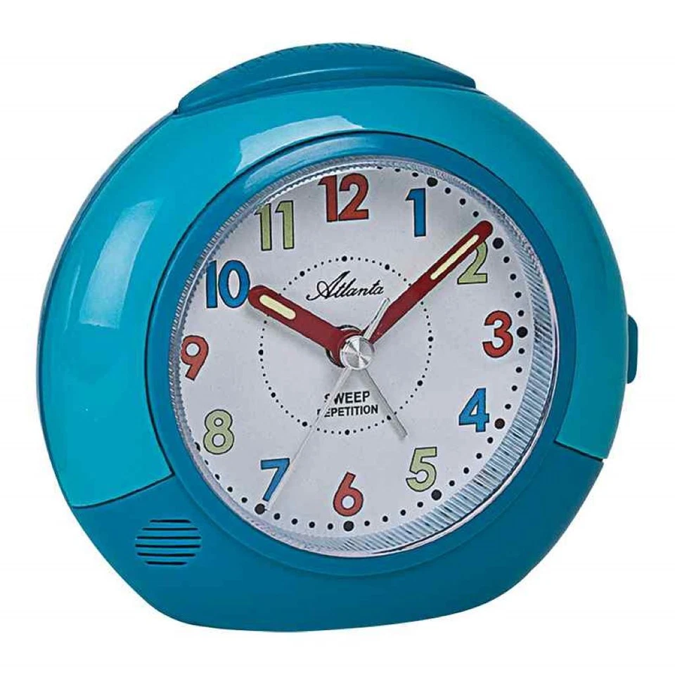 Atlanta Analógico Despertador Azul Plástico Iluminación - Imagen 1 de 1
