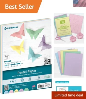 Printworks Pastel Printer Paper - Eco-Friendly 100 Sheets 8.5x11 in, 5 Colors - Image 1 of 4