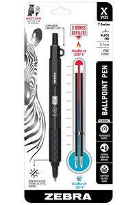 Zebra X 701 Druckkugelschreiber Matt Schwarz Robuster Edelstahl - Bild 1 von 8