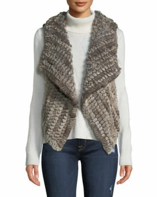 Chaleco Bagatelle drapeado frente abierto imitación piel (XS) NUEVO SIN ETIQUETAS Foto 1 de 4