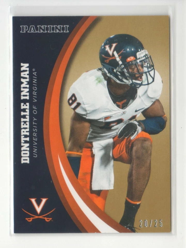 2016 Panini Collegiate Virginia Gold #45 Dontrelle Inman 20/25 - Flat S/H - Image 1 of 1