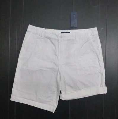 Tommy Hilfiger Pantalones Cortos Caqui Enrollados Mujer Talla 8 Blanco Nuevo Con Etiquetas Foto 1 de 4