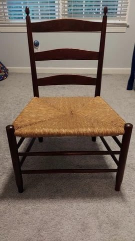 Antique Shaker Rush Woven Ladder Back Chair Cover