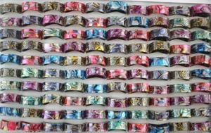 Wholesale Jewelry Lots 32pcs Mixed Colorful Shell Rings Resin Fashion Ring - Picture 1 of 10