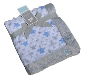 NWT Just Born Bear Ultra Soft Satin Trim Embroidered Baby Blanket - Dream Big - Picture 1 of 3