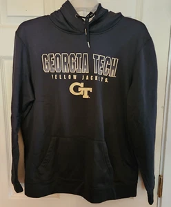 Colosseum Black Georgia Tech Yellow Jackets Pullover Hoodie Men's Large - Picture 1 of 17