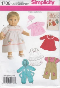 Schnittmuster Simplicity 1708 Kleidung für 15" Babypuppe - Bild 1 von 1
