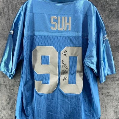 Camiseta deportiva Reebok Detroit Lions Ndamukong Suh autografiada RARA nueva con etiquetas Foto 1 de 4