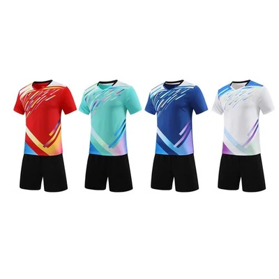 Kids Boys Suit Sweatsuit Outfit Football Set Training V Neck Tracksuit Tee Team - Image 1 of 3