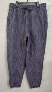 Athleta RN 54023 Mujer Pantalones Pull-on 100% Lino Bolsillos Azul Talla Mediana - Imagen 1 de 16