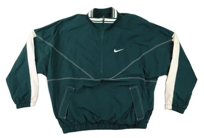 De colección Nike EE. UU. Grande Verde Swoosh 1/4 Cuarto Cremallera Pullover Rompevientos Chaqueta Top Foto 1 de 4
