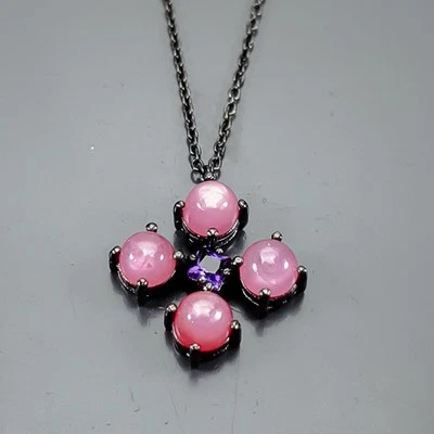 Handmade Ruby Necklace 925 Sterling Silver 16"/N26115 - Image 1 of 4